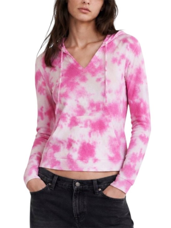 Theo & Spence Tops - Size M Theo & Spence Pink Tie Dye Soft Fleece Hoodie